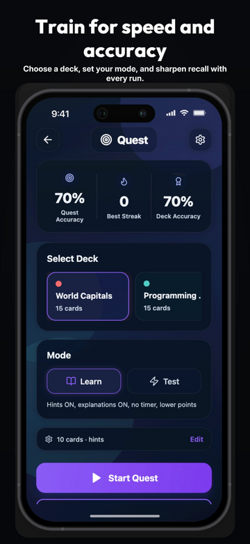 FlashQuest Quest mode